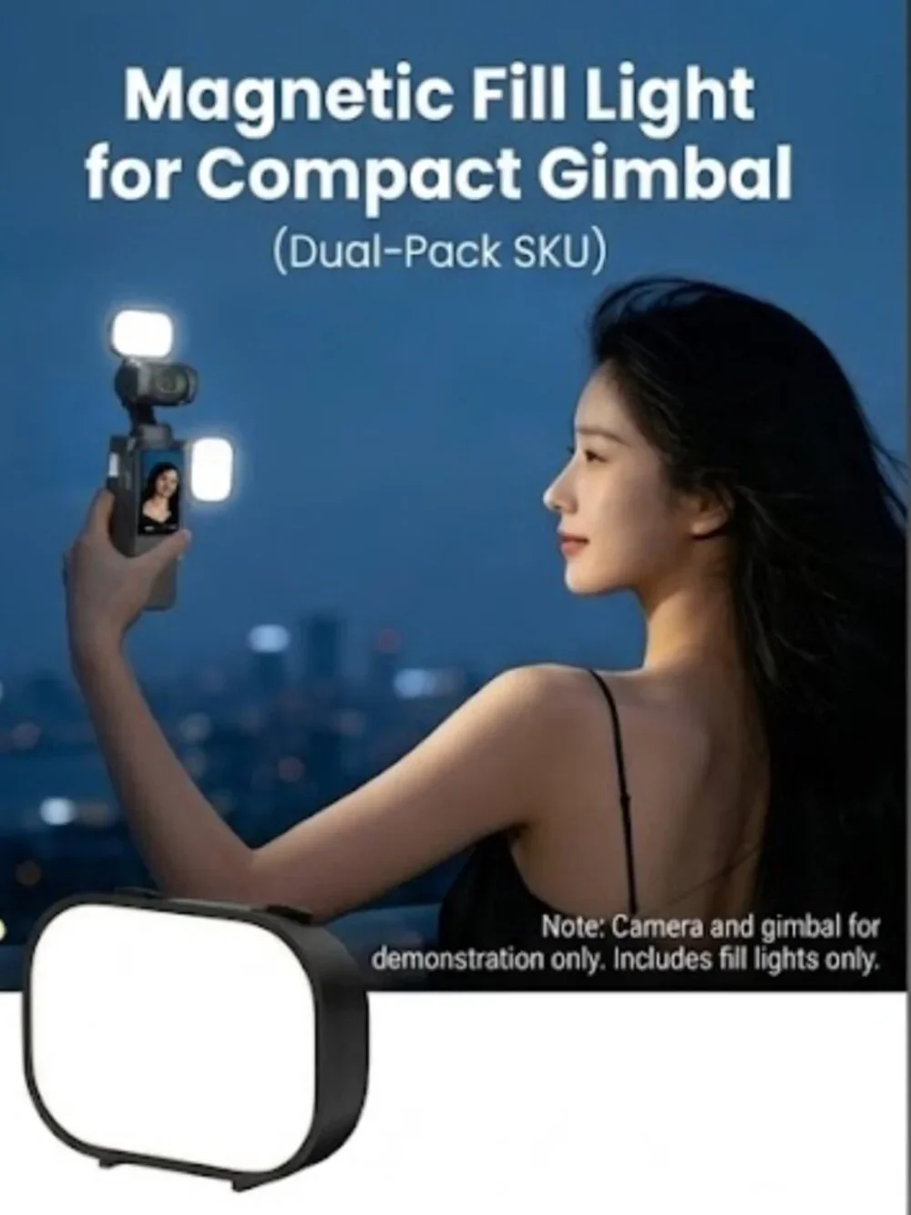 DJI Pocket 3/4 Magnetic LED Light Dual Pack for Compact Gimbal 3 Color Modes